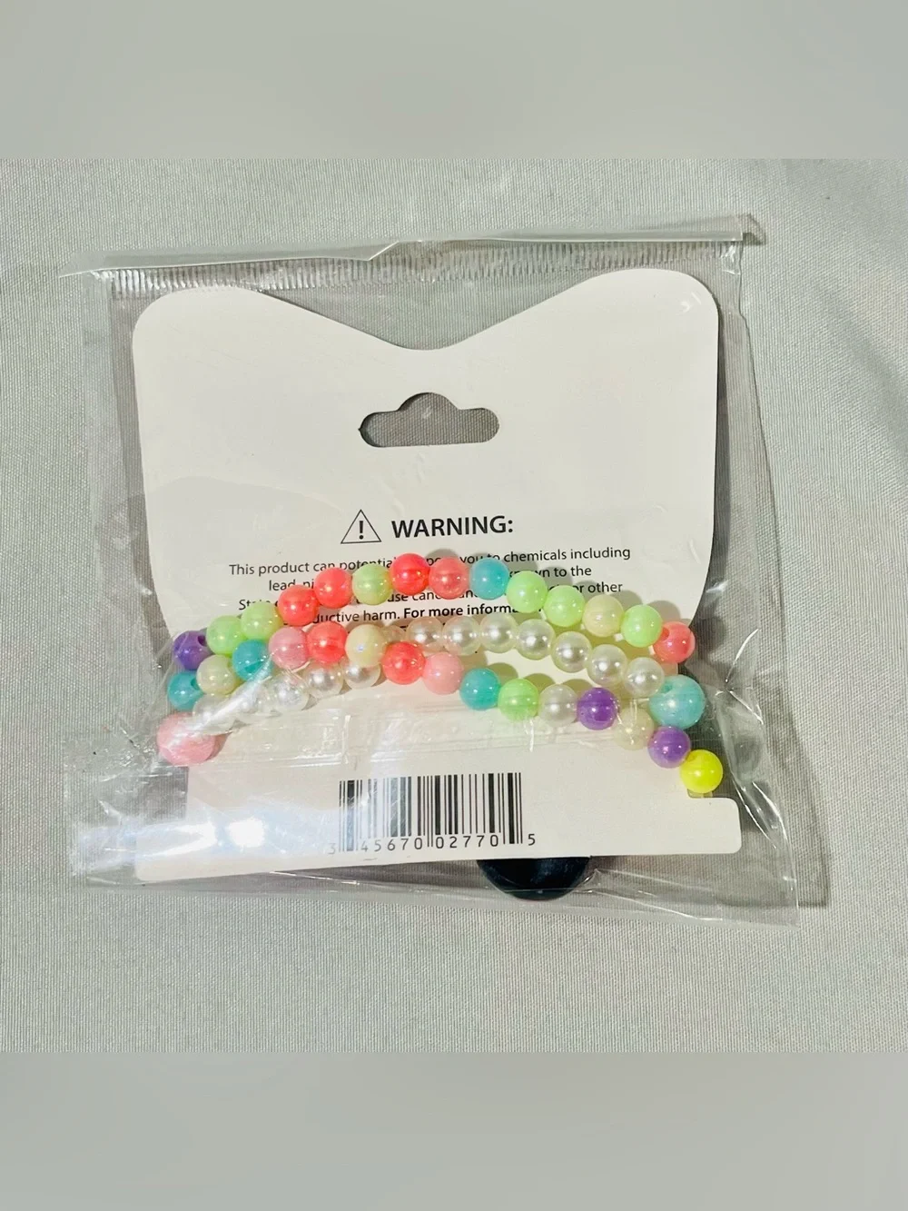 Kids Pink Multicolor Bead & Star Bracelet Set - 3 Bracelets